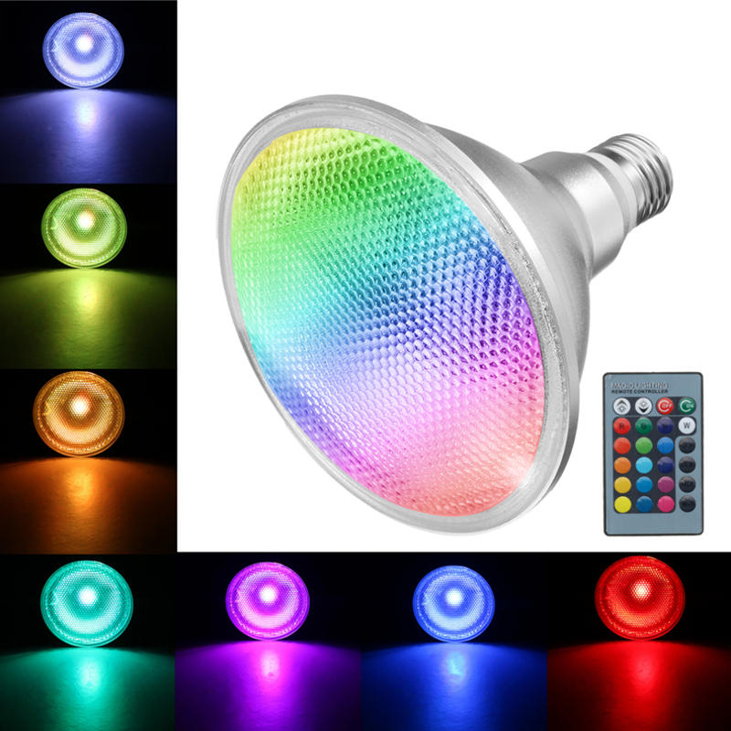 

E27 10W COB PAR38 Прожектор RGB Изменение цвета Светодиодный Лампа Лампа Дистанционное Управление AC85-265V