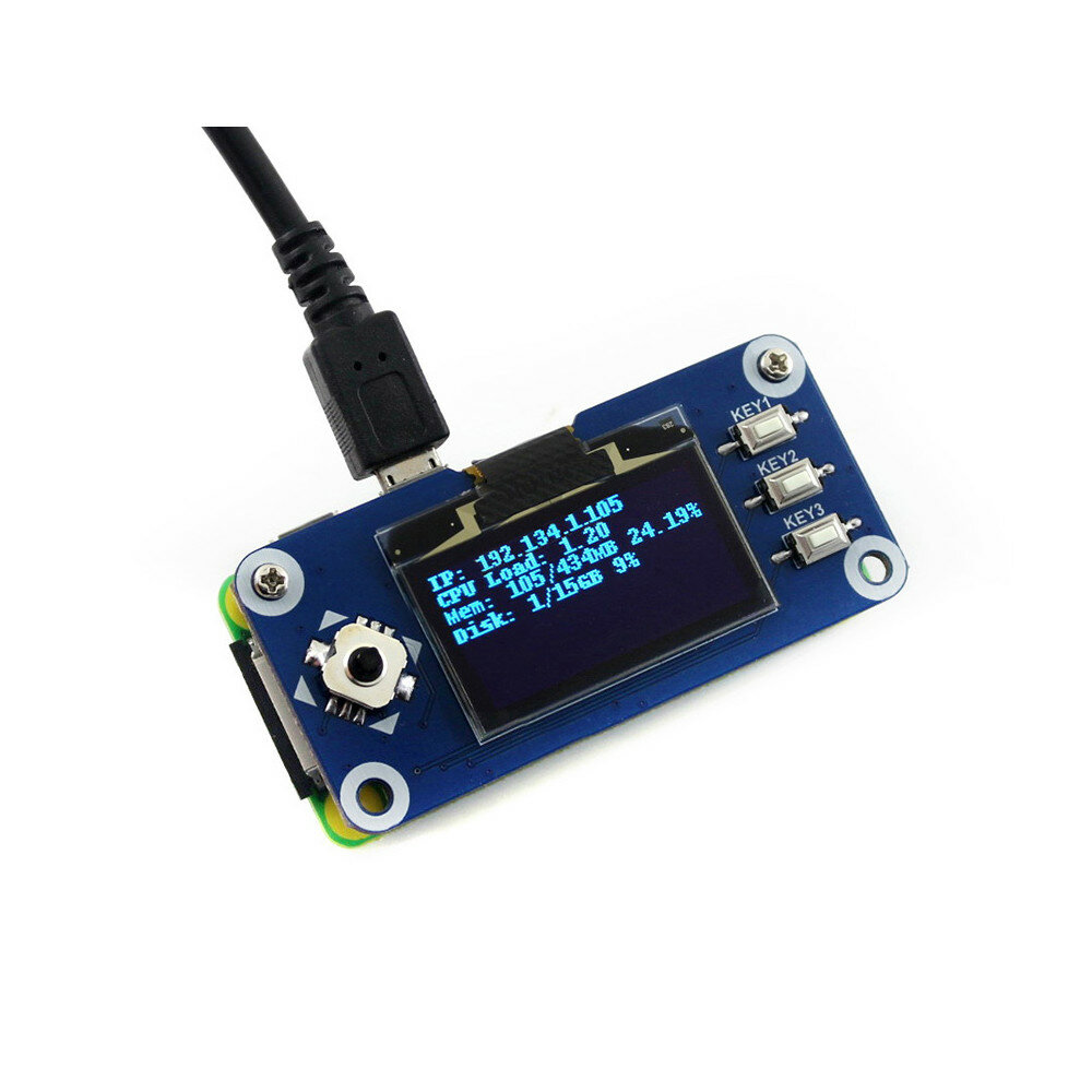

Waveshare® 1.3 inch OLED HAT Blue Display Expansion Board 128x64 Resolution SPI Display Support for Jetson Nano