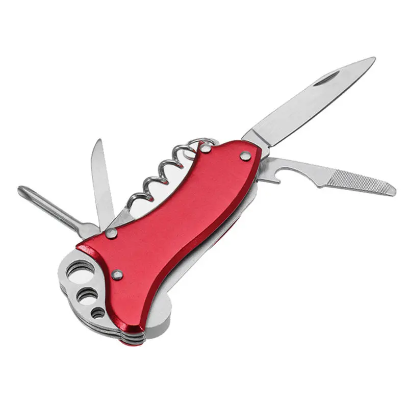 K MASTER 8 in 1 Multifunction Mini Folding Knife Tools Fishing Line Cutter Saw Screwdriver Key Chain