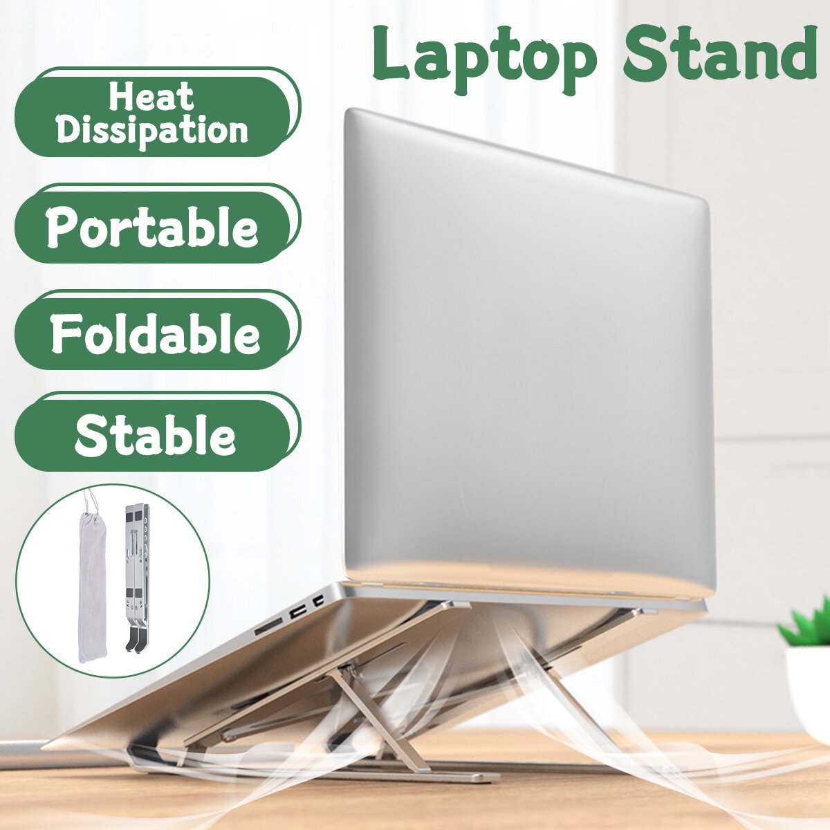 Adjustable Foldable Laptop Stand Non-slip Desktop Notebook Holder For Macbook
