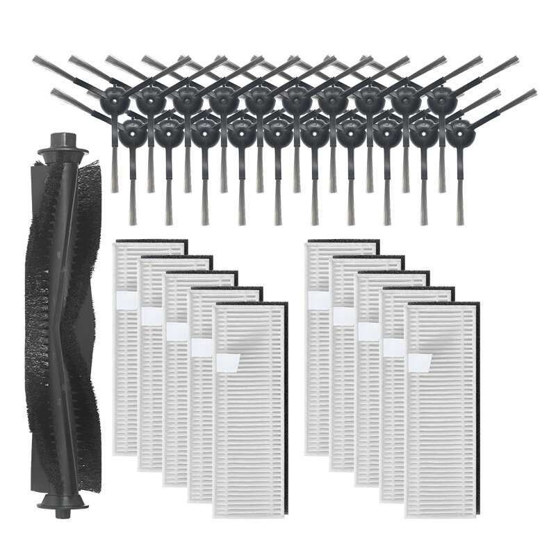 

31pcs Replacements for Proscenic M8 Pro Vacuum Cleaner Parts Accessories Main Brush*1 Side Brushes*20 HEAP Filters*10 [N