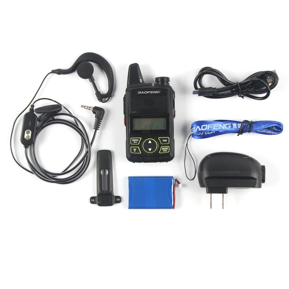 Baofeng mini walkie talkie bf-t1 uhf 400-470mhz 1w 20ch small mini portable ham fm two-way radio with earpiece