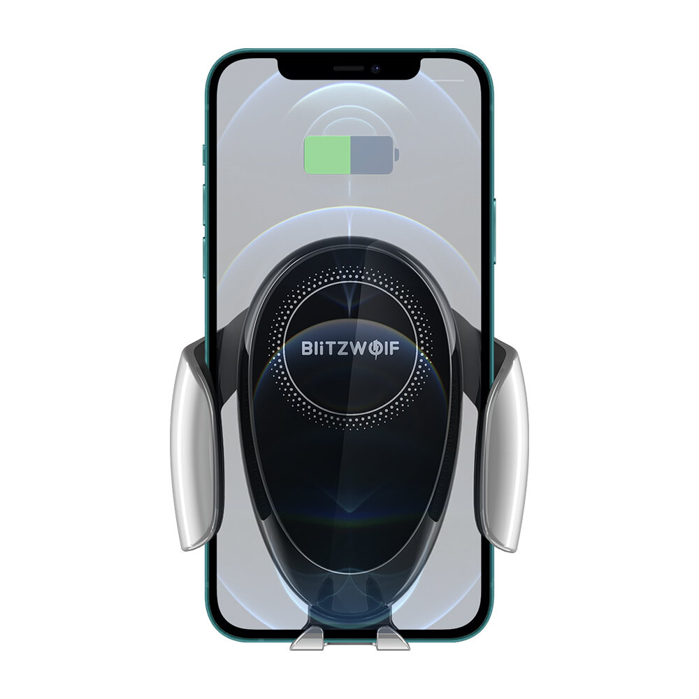 BlitzWolf®BW-CW3カー15WQiワイヤレスチャージャー自動クランプエアベントダッシュボードウィンドシールドカーフォンホルダーカーマウント360º回転iPhone12Pro最大12ミニOnePlus8 Pro Samsung Galaxy Note 20