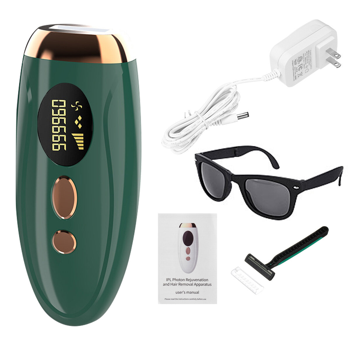 1000000 Flashes IPL Hair Removal Device Permanent Laser Epilator Body Photoepilator W Glasses Hair Scraper