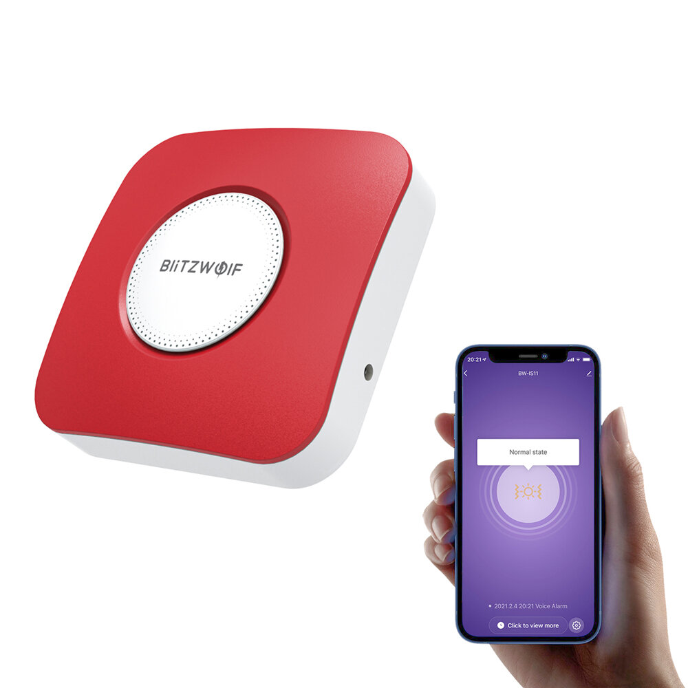 

BlitzWolf® BW-IS11 Wifi Wireless Smart Siren Alarm Real-time Alarm Push APP Control Work With Tuya IP Camera/PIR Motion