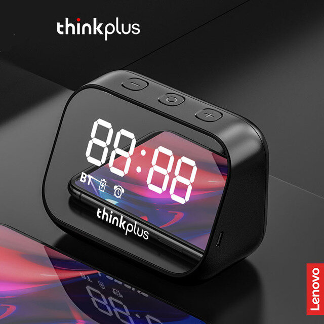 Lenovo thinkplus TS13 Luidspreker Wekker Spiegel Draadloze Bluetooth-luidspreker LED Digitale stereo Desktop