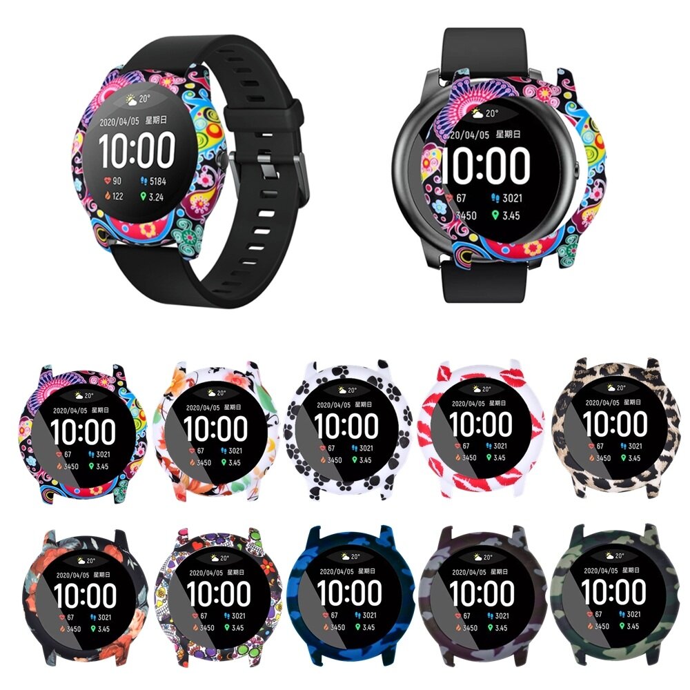 Kleurrijk patroon horlogekast Horlogekastdeksel Schermbeschermer voor Haylou Solar LS05