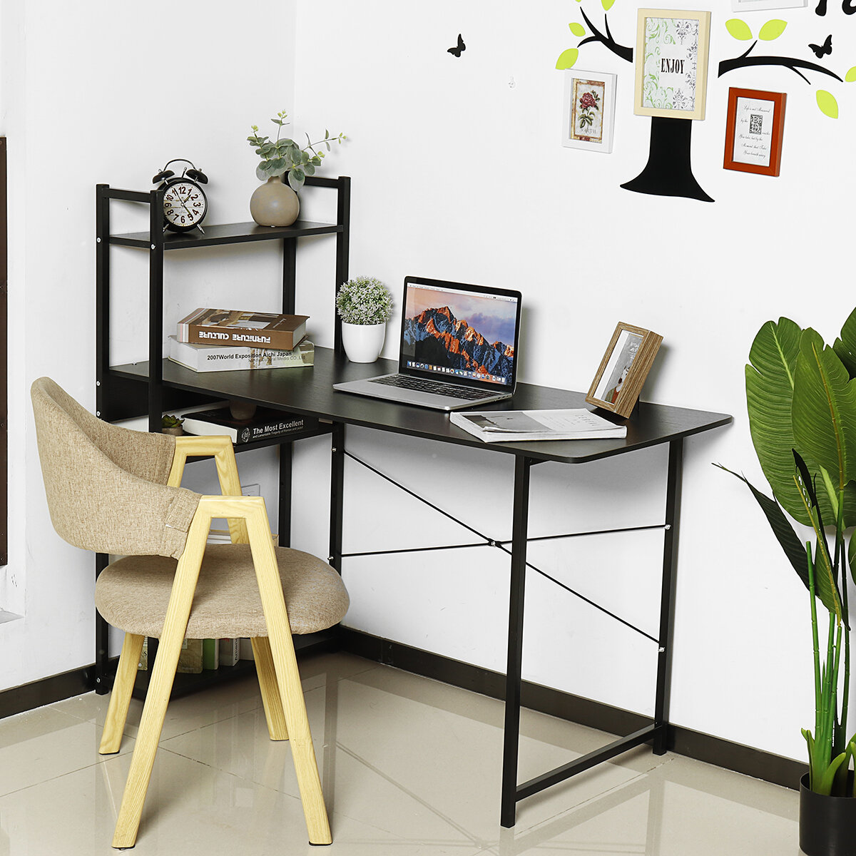 Steel Wood Computer Desk Home Eenvoudige moderne stijl voor thuiskantoor