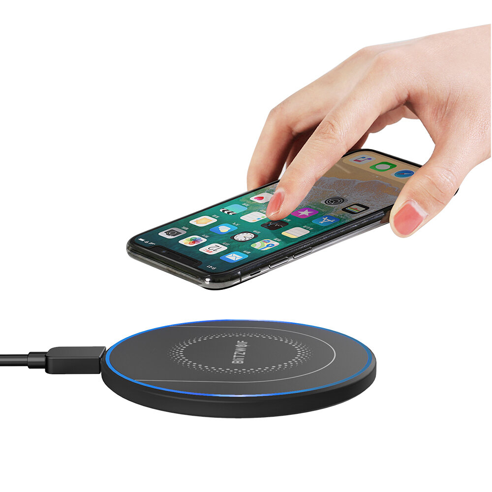 BlitzWolf® BW-FWC7 Qi Fast Wireless Charger 15W 10W 7.5W 5W for iPhone 11 Pro XS MAX XR S9 Note 9