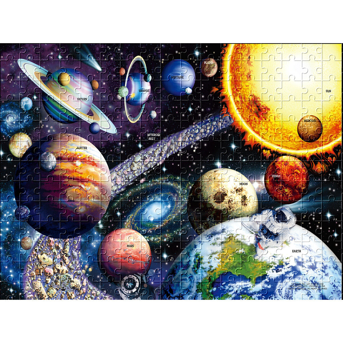 1000Pcs Jigsaw Puzzles Space Puzzles Solar System Planets Puzzles Cosmic Galaxy Puzzles Fun Family Game Toy Gifts for Ad