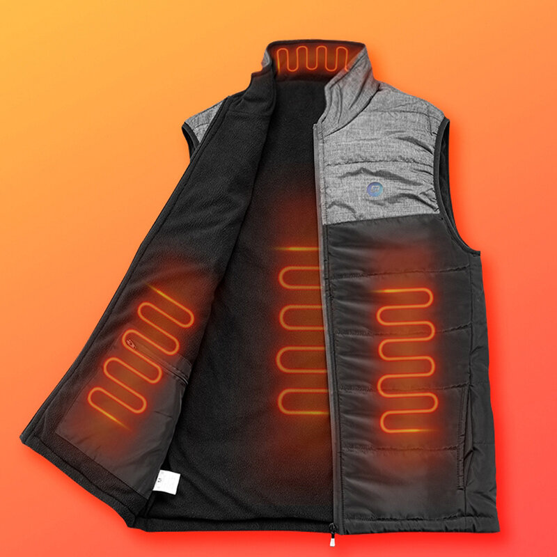 ROCKBROS 3 fokozatú fűthető kabátok USB elektromos hőmellény 4 helyű fűtés téli meleg mellény motorkerékpár meleg kültéri ruházat