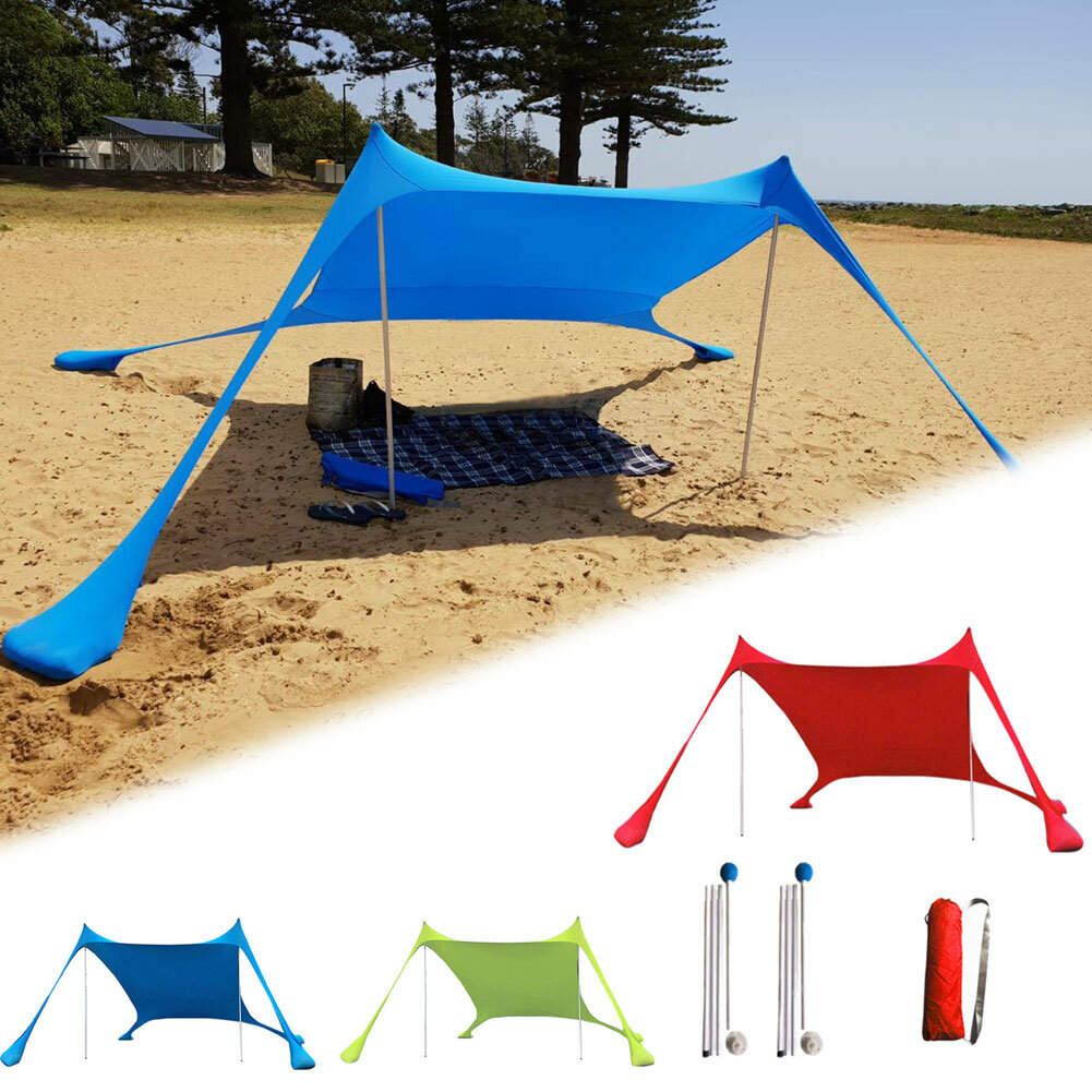 210x210x160CM Family Praia Sombrinha leve Anti-UV Sun Shade Tent Com sacos de areia Âncoras Para parques e acampamento ao ar livre