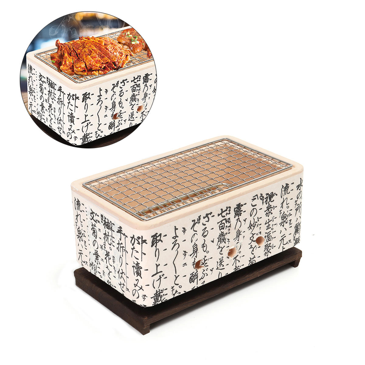 4 In 1 Japanse Koreaanse keramische Hibachi BBQ-tafel Grill Yakitori Barbecue houtskool kookplaat