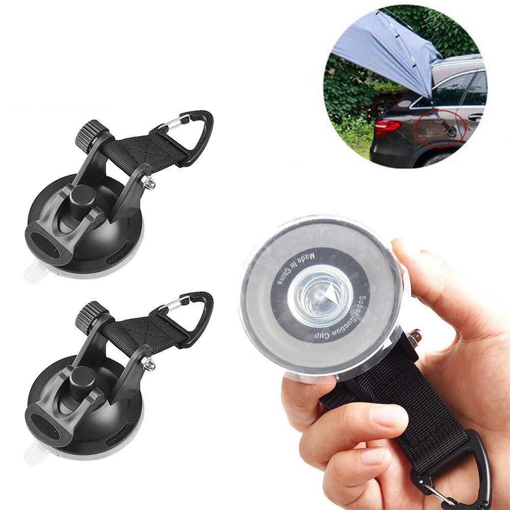 IPRee® 2 peças de fivela de fixação de tenda de carro com gancho de fixação de ventosa de vidro de janela de carro para acampamento ao ar livre