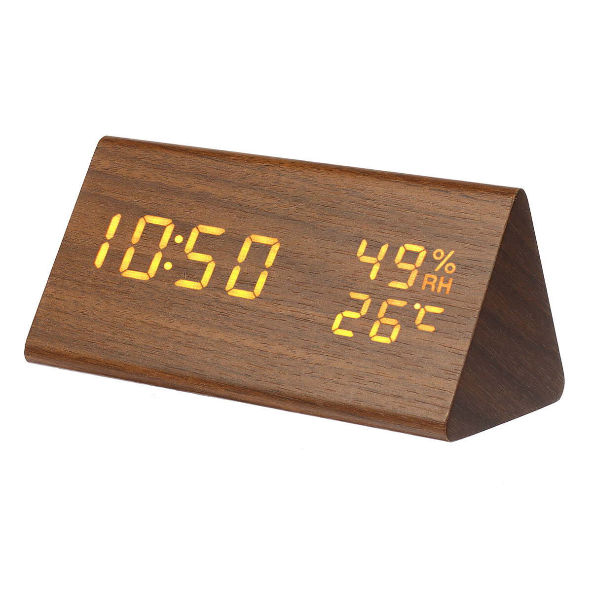 

Треугольник электронный будильник Часы настольный цифровой деревянный LED время Дисплей Часы для спальни бизнес офис вре
