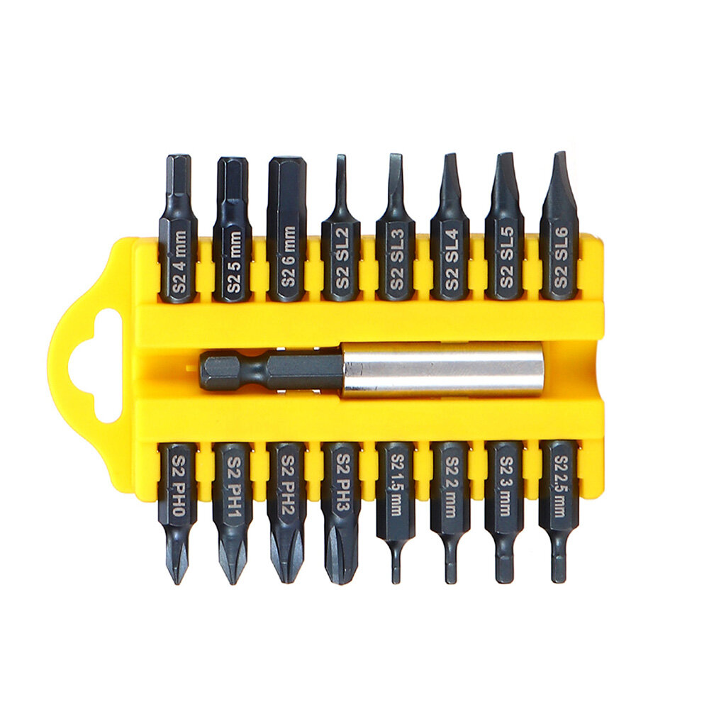 

BROPPE 1/4 Inch Hex Shank 17 In 1 Screwdriver Bits Alloy Steel Connecting Rod Cross Slotted Hexagon Socket Screwdriver B