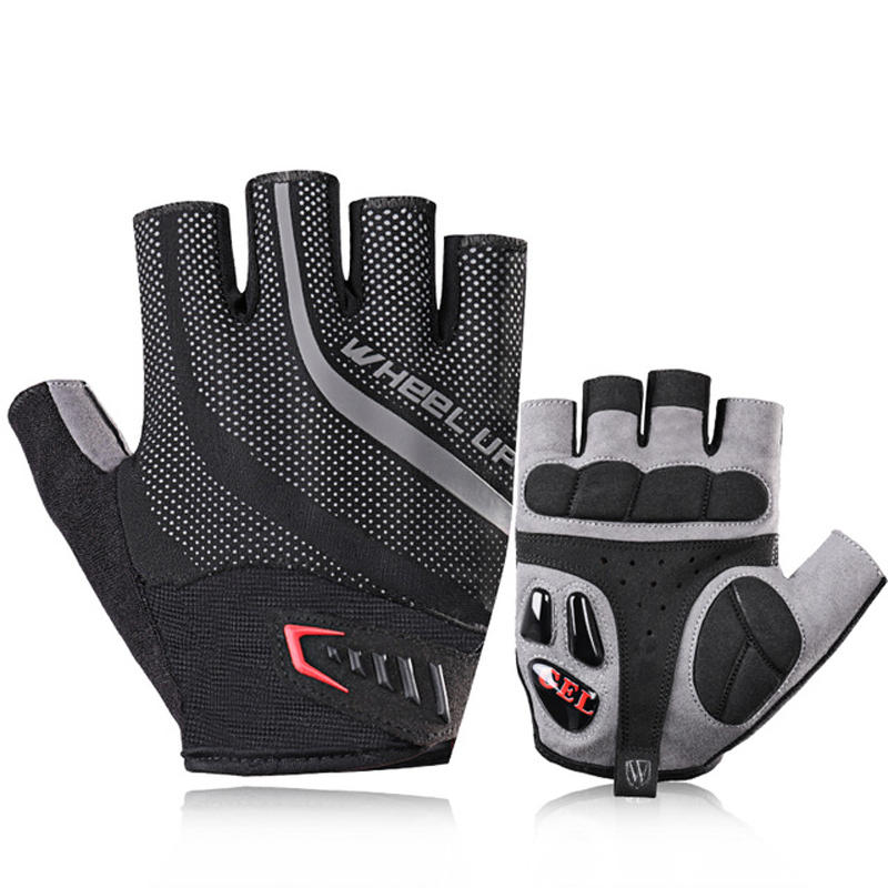Wheelup S141 Men Anti-skidding Shockproof Breathable Half Finger Sports Riding Gloves Bike Gloves