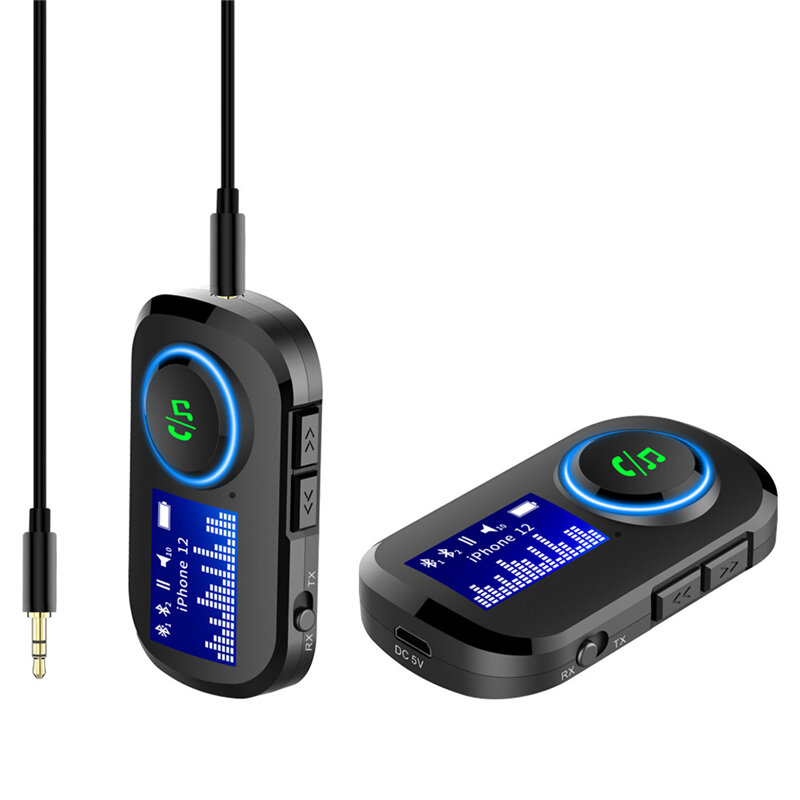 

Bakeey Bluetooth V5.0 Аудиопередатчик Приемник 3,5 мм Aux Беспроводной аудио адаптер для ТВ ПК Динамик Авто Sould System