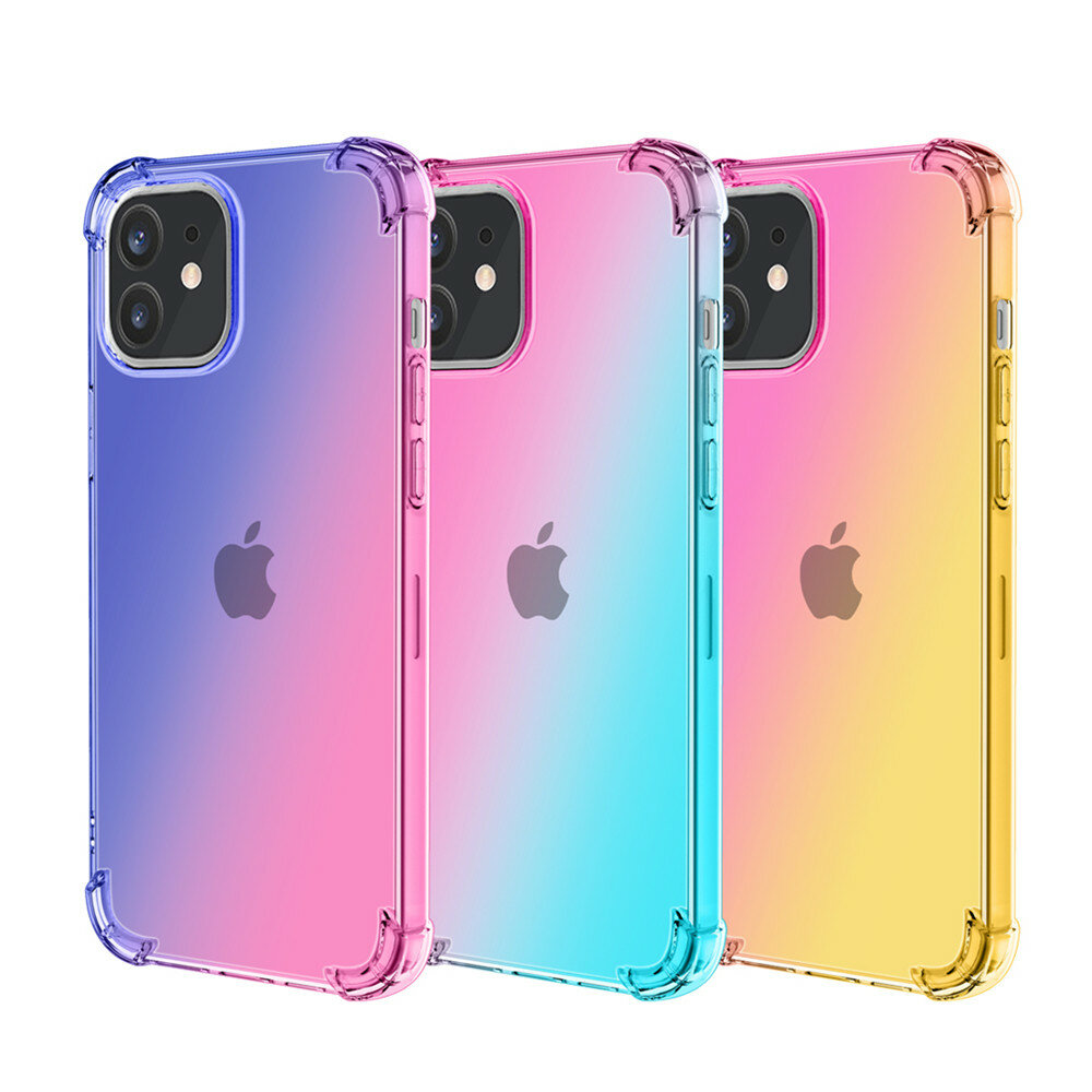 

Bakeey for iPhone12 Pro Max 6.7" Case Gradient Color with Four-Corner Airbags Shockproof Translucent Soft TPU Protective