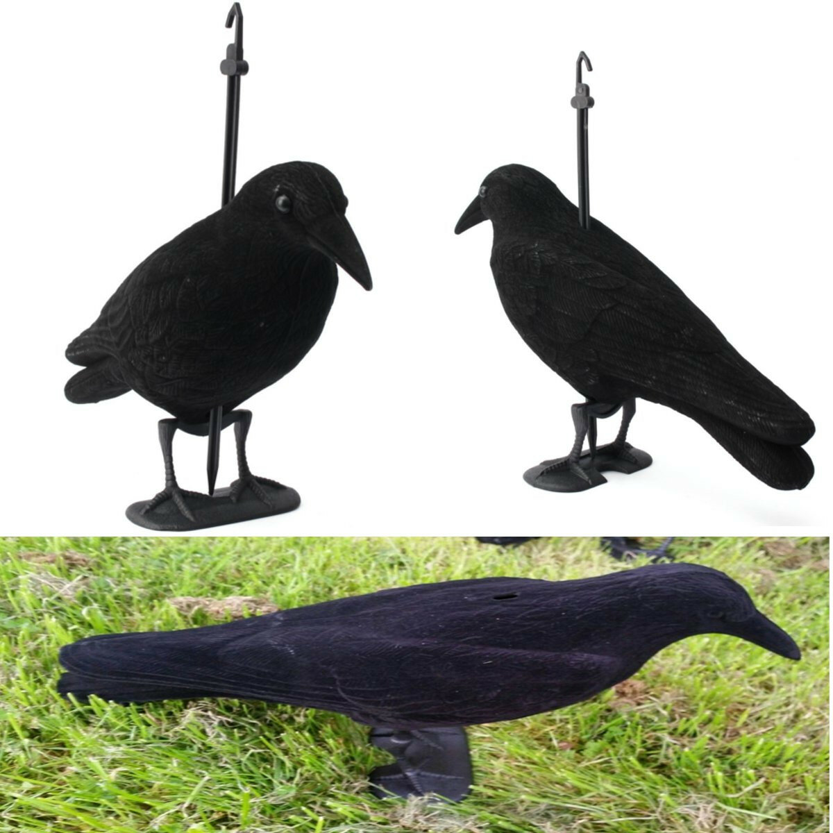 1PCS outdoor hunting Flocked Decoys Trick Magpie Decoying Shooting Fake Cage Bir 