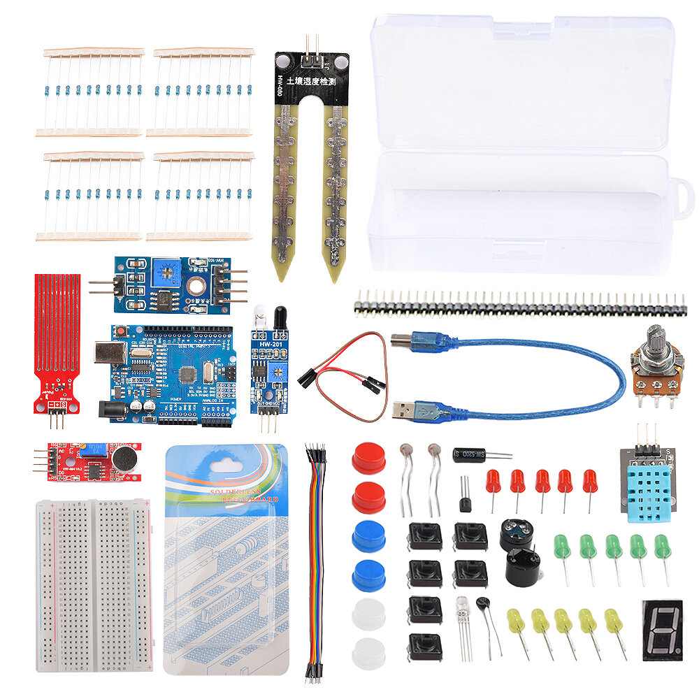 Complete Starter Kit Set Suitable for UN0 R3 Basic Kit Components Experiment Accessories Capacitor 400 Hole Set Breadboa