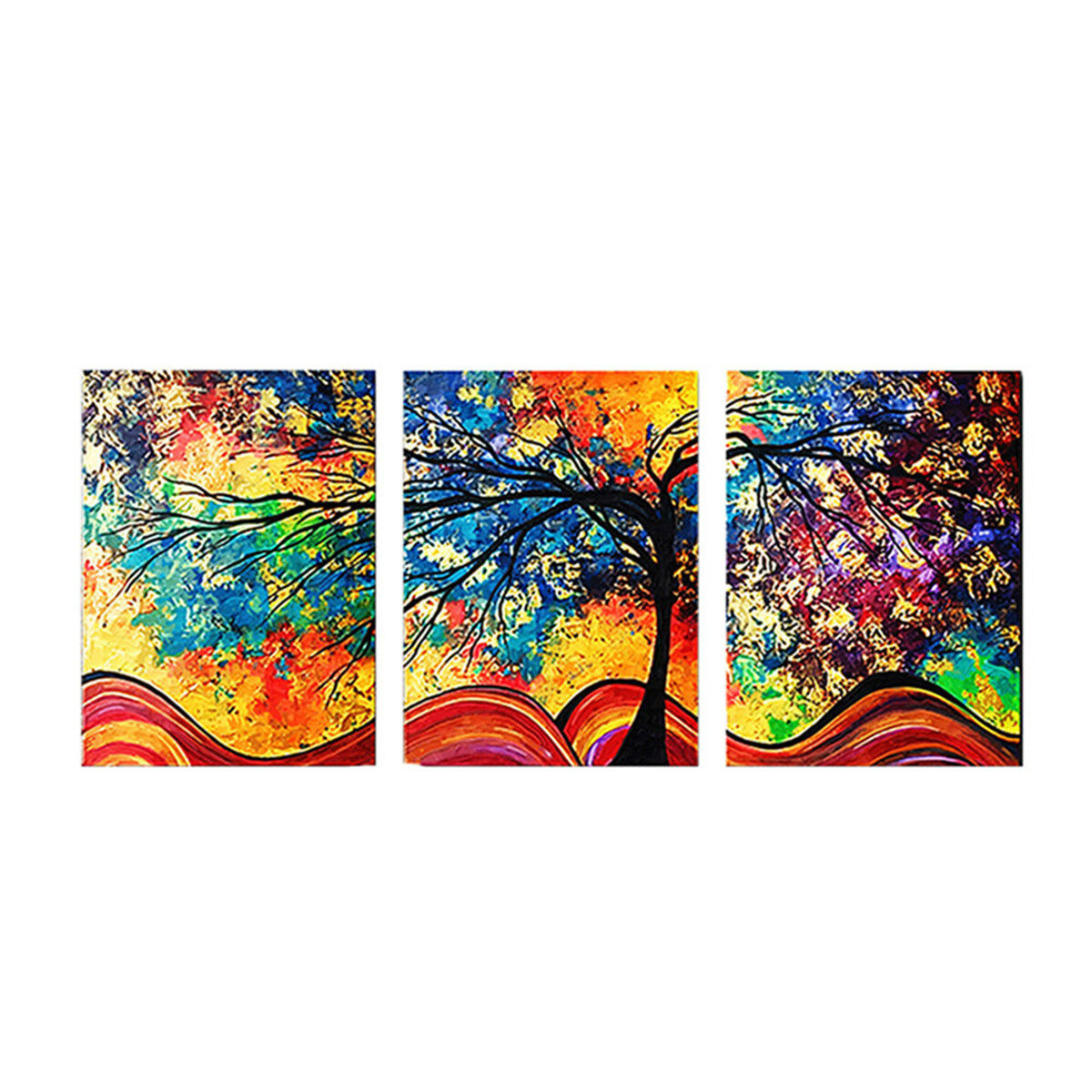 3 stuks Colorful boom HD canvas print schilderijen muur decoratieve print kunst fotos ingelijst / fr