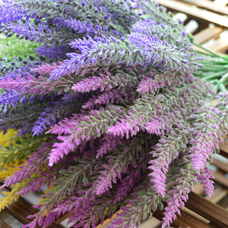 1PCS 25 Heads Romatic Artificial Fake Silk Lavender bloeit het huis op Decoratieve
