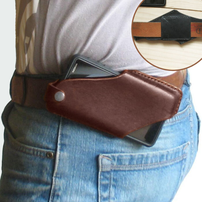 Men Genuine Leather 4.7inch~5.8 inch Phone Bag Waist Bag Easy Carry EDC Bag For Outdoor