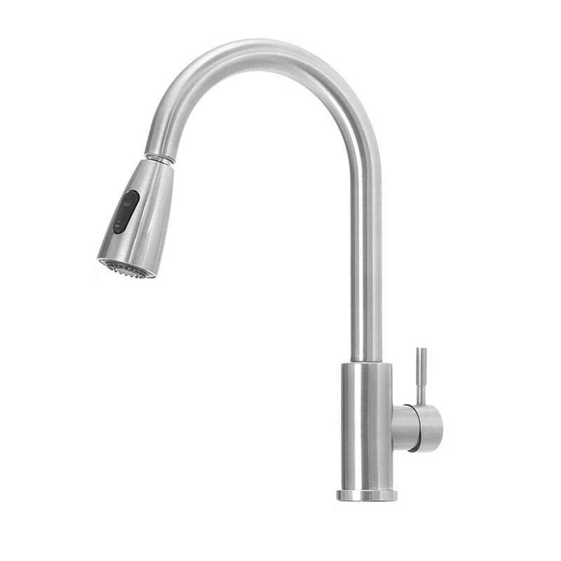 Stainless Steel Hot And Cold Pull Tap Simple Pull Kitchen Sink Faucets