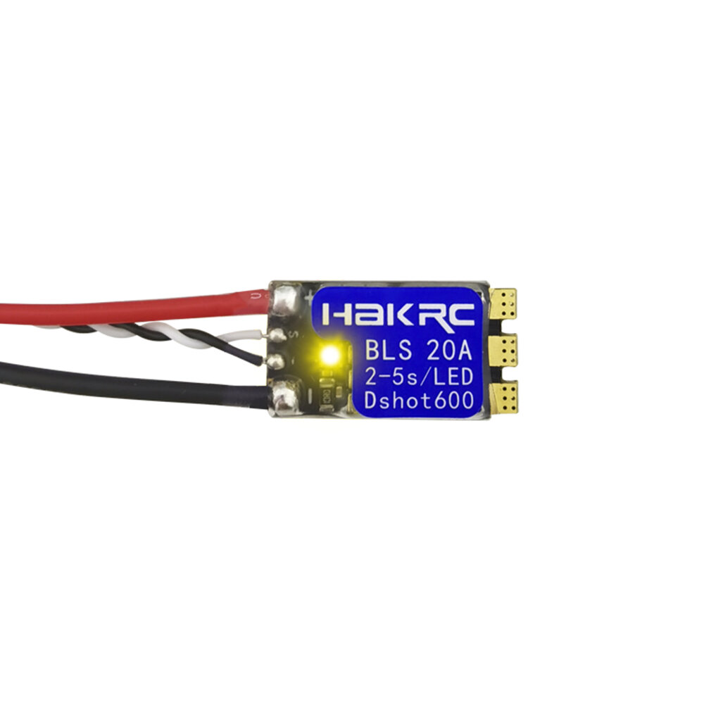 HAKRC BLHeli-S Bit 20A 2-5S ESC Ingebouwde LED-ondersteuning Dshot150/300/600PWM voor FPV RC Drone