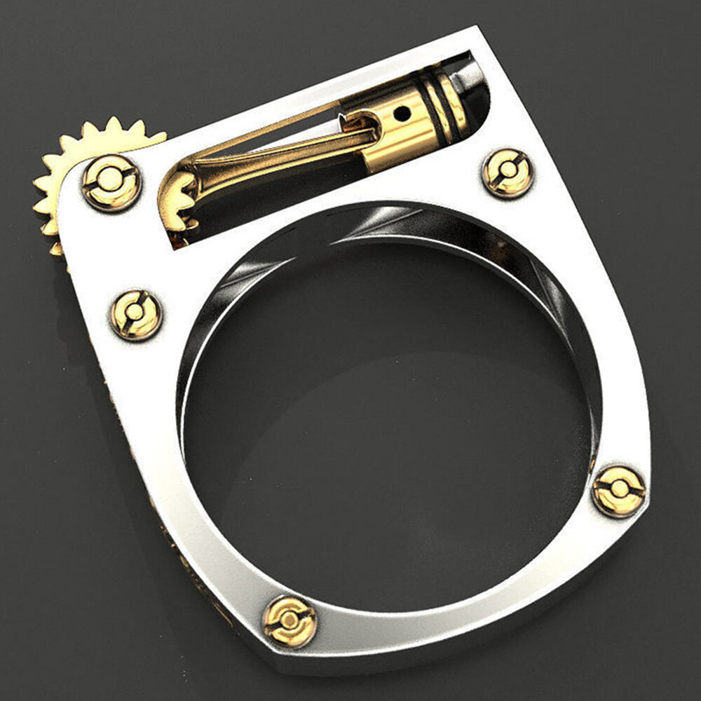 1 Pcs Personalized Casual Alloy Geometric Mechanical Fashion Rings