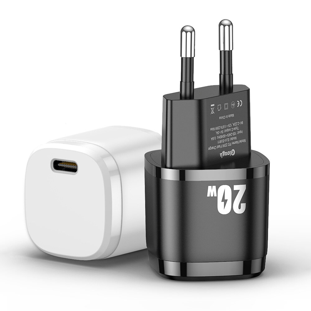 Elough PD 20W USB PD Charger USB-C PD3.0 AFC FCP Fast Charging Wall Charger Adapter EU Plug For iPhone 13 Pro Max 13 MIn