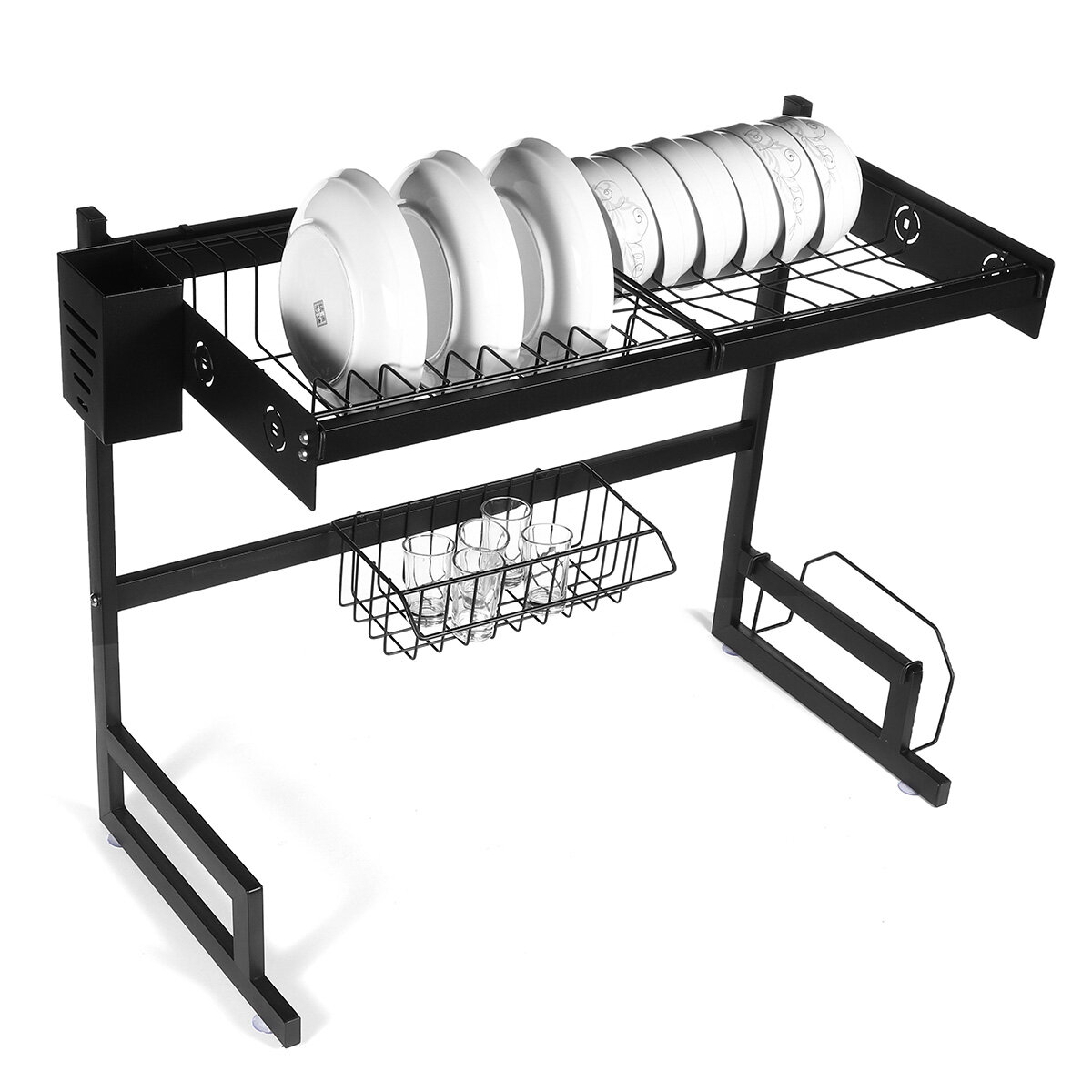 Kitchen Dish Rack Sink Dish Drying Drain Shelf Tableware Cup Bowl Storage Tray Holder Organizer