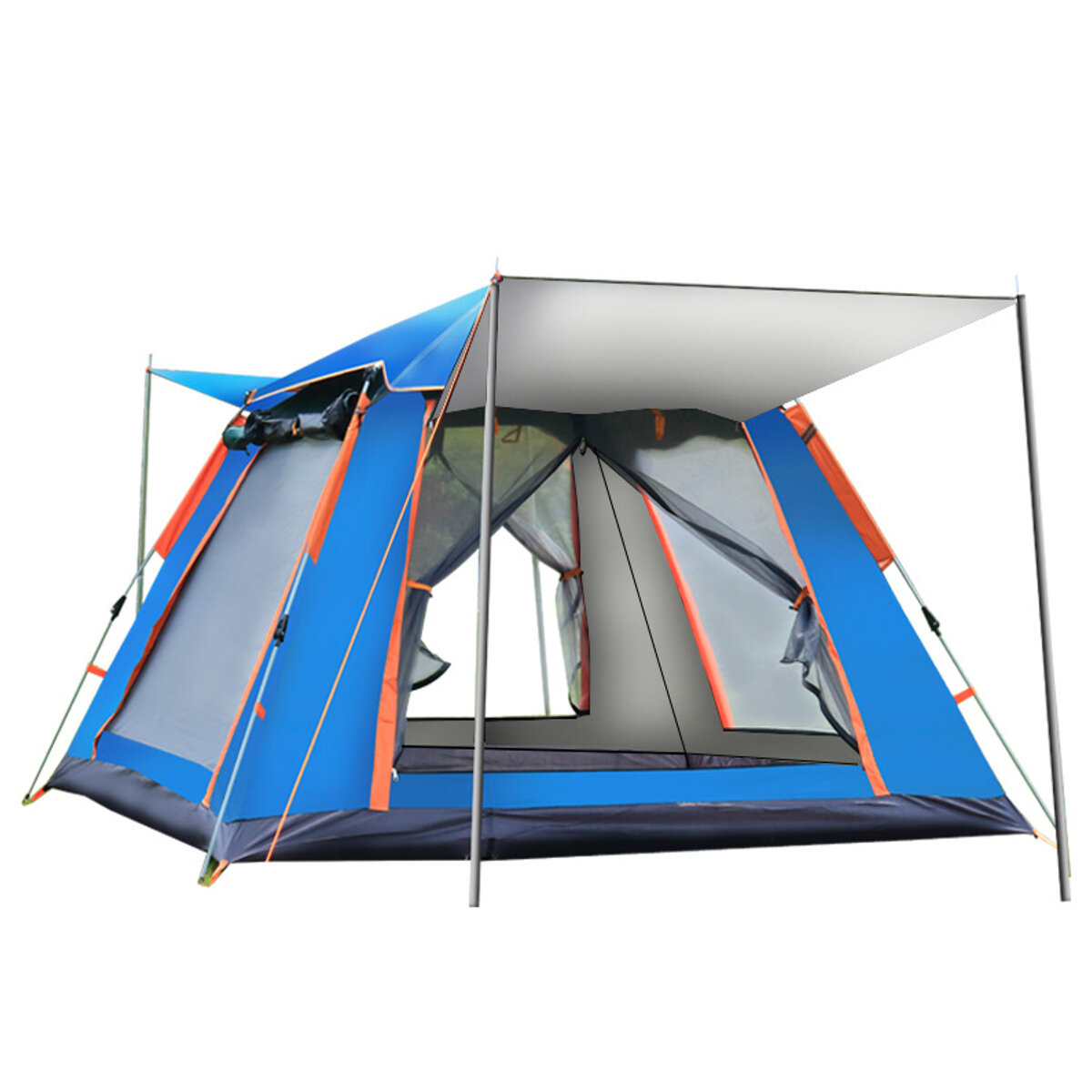 4-5 personer helautomatisk oppsett telt UV beskyttet familiepiknik reise solskjermer utendørs regntett vindtett campingtelt
