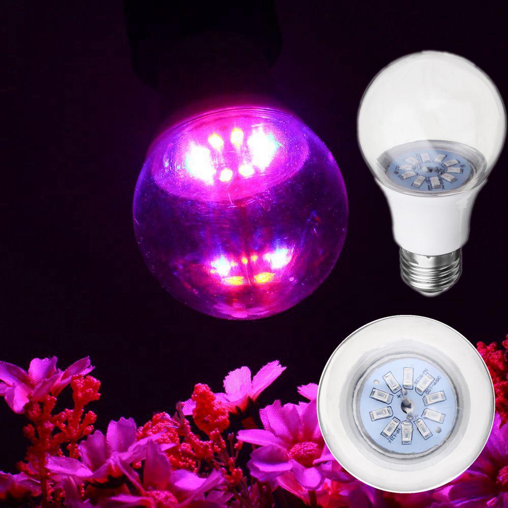 5W E27 5730 Full Spectrum 10 LED Grow Light Bulb Reb: Blauw 4: 1 voor Tent Indoor Kas AC100-265V