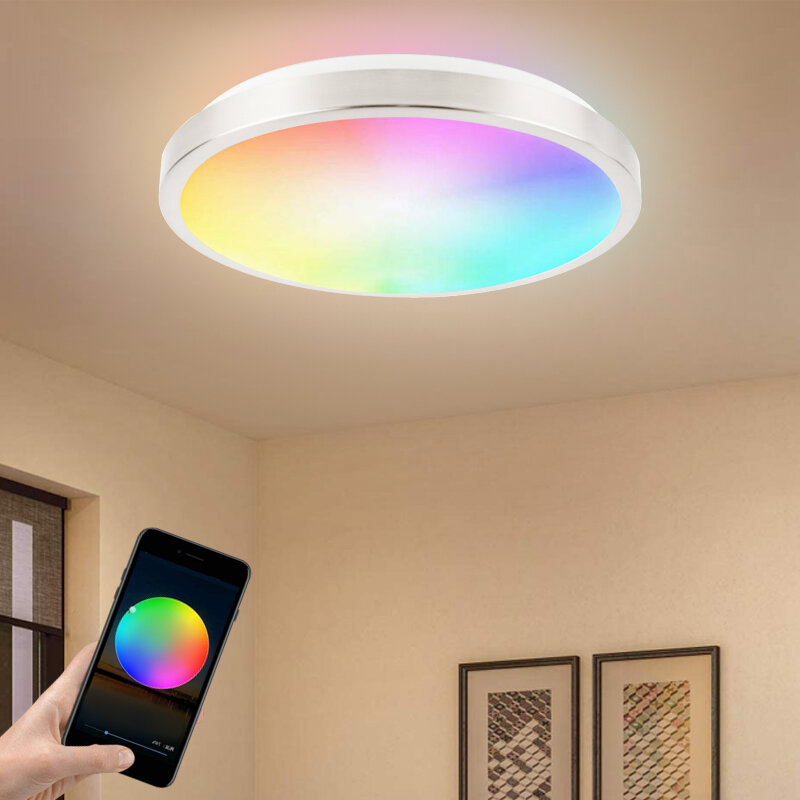 

LLLinkin SR01 15 Вт / 20 Вт с регулируемой яркостью RGB Wifi Smart LED Потолочный светильник Управление приложением Голо