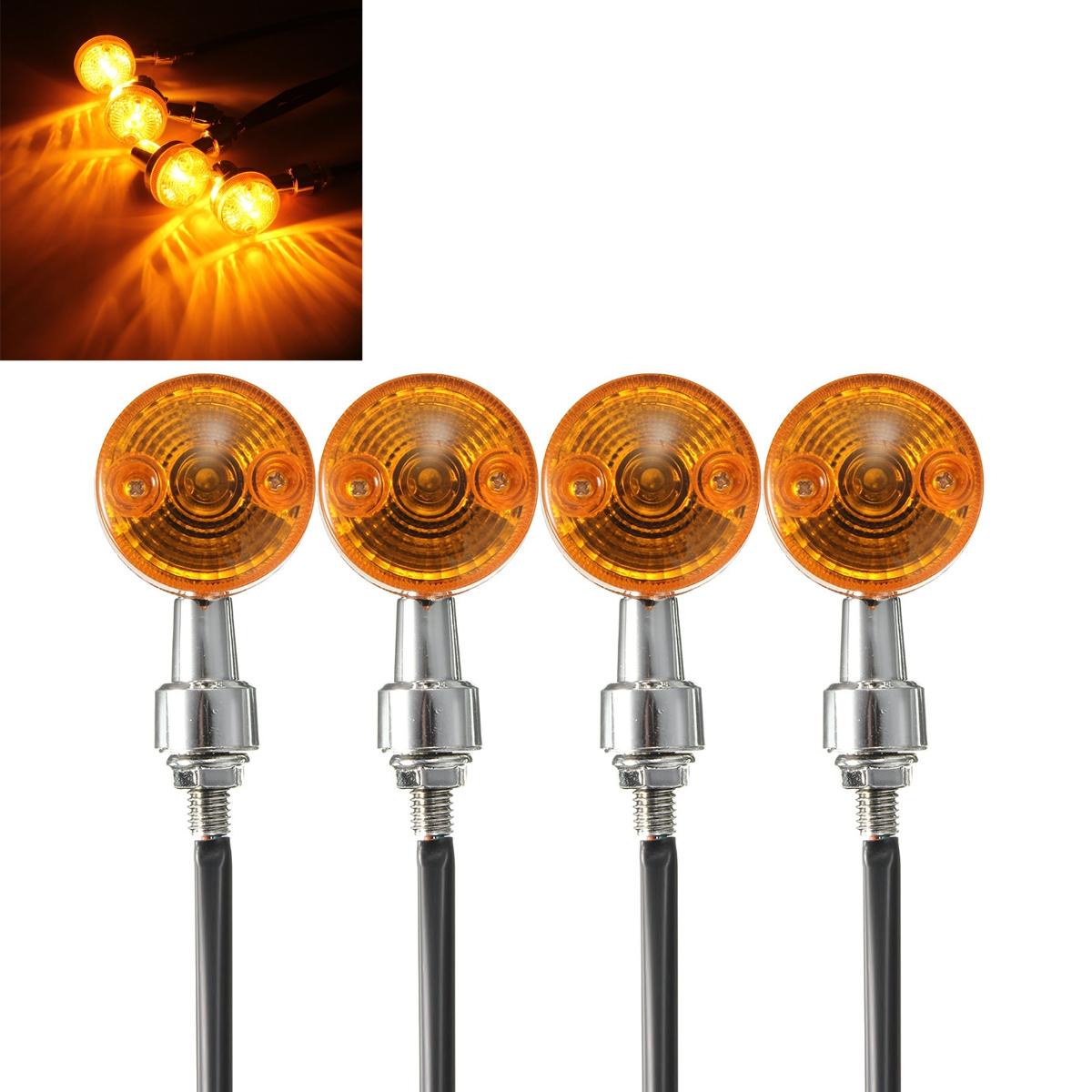 4 stks 12 V Motorfiets Remsignaallampen Lamp lamp Amber Indicatoren