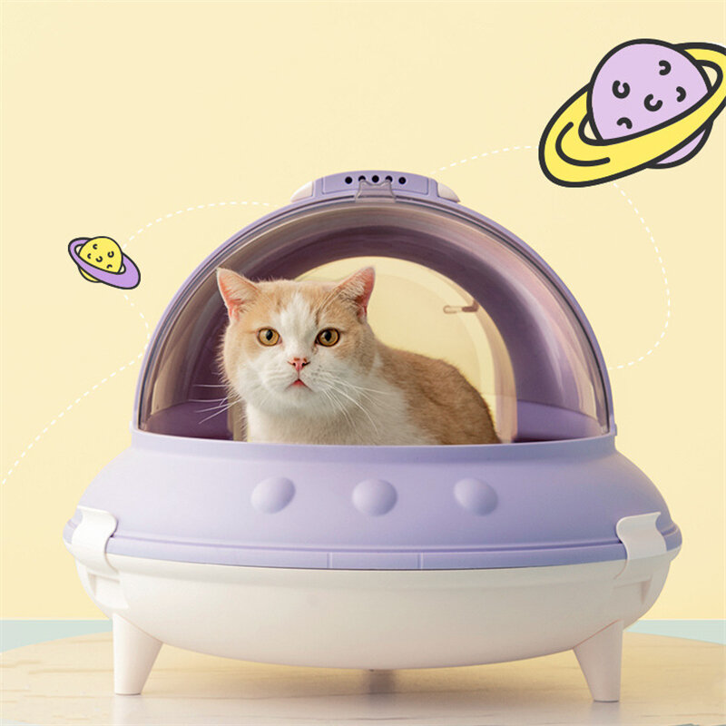 Cat UFO Litter Sand Box Bedpan for Pet Supplies Bed Portable Carrier Cleaning Puppy Toilet Tray Basi