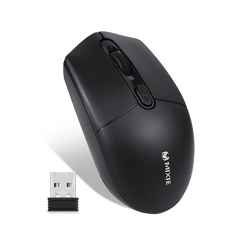 MIXIE R520 Mouse 2.4GHz Wireless Mute Button Adjustable 800-1600DPI Portable Ergonomic Mice for Office Business PC Lapto
