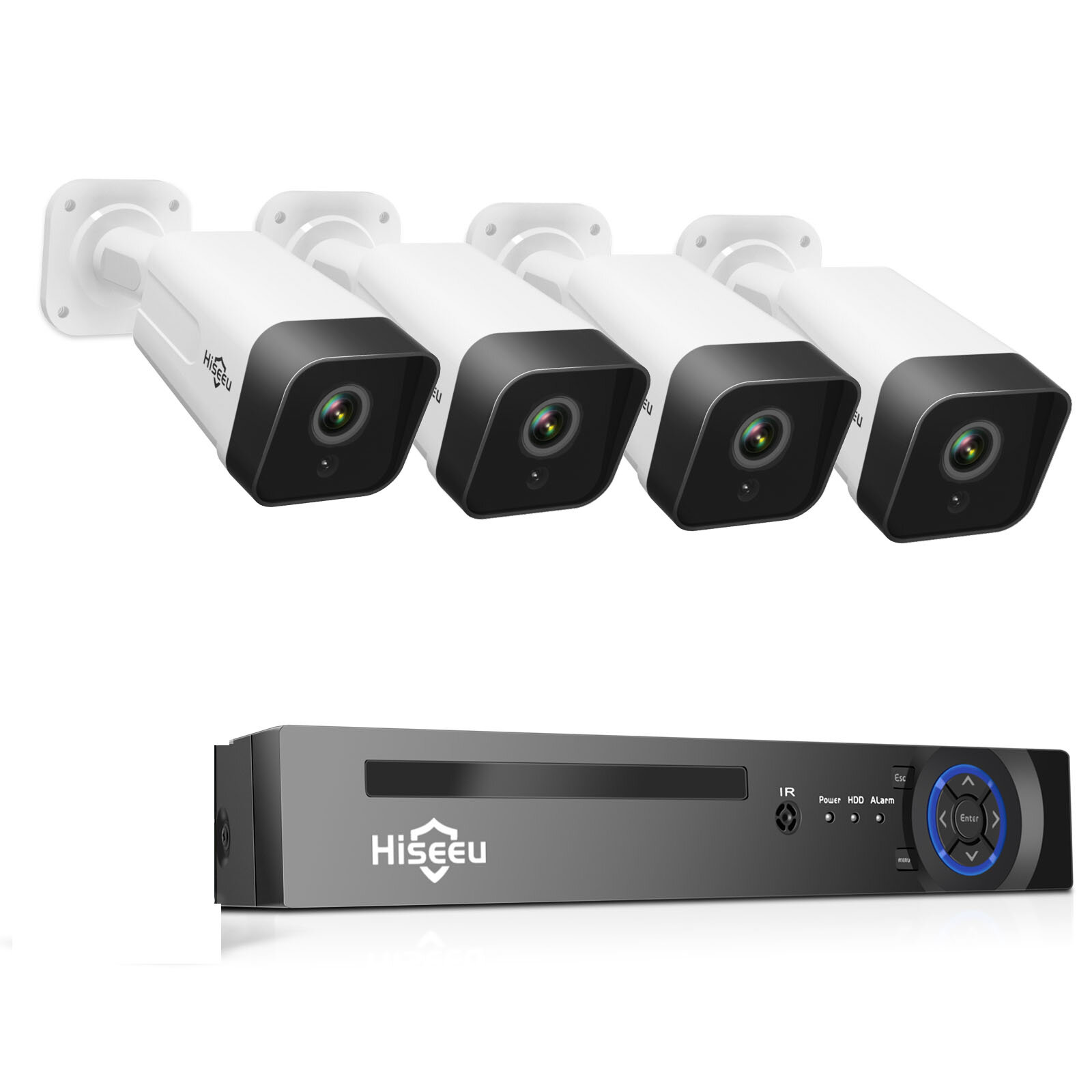 Hiseeu 4Pcs POE H.265+ Security IP Cameras 8CH 5MP NVR Camera System...