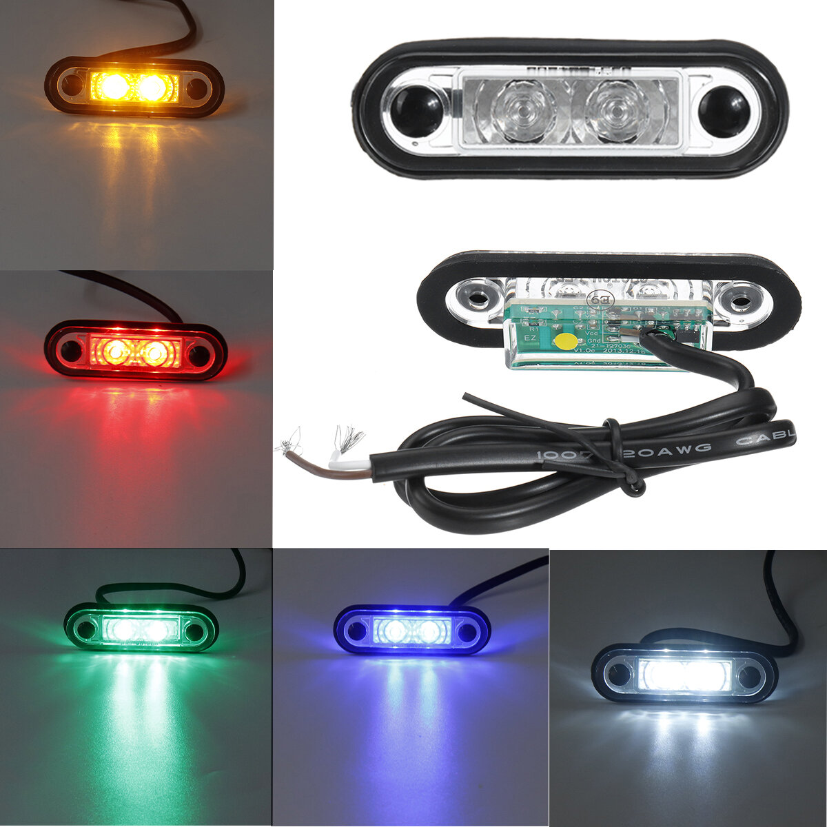 1 STKS 12 V/24 V 2 LED Flush Fit Led Markeerlichten Side Signaal Lampen Kelsa Bar