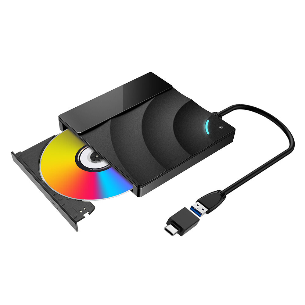 BlitzWolf® BW-VD2 External Blu-Ray DVD Drive 3D 4K Player USB3.0 Type-C Ports Optical Drives for WIN/MAC