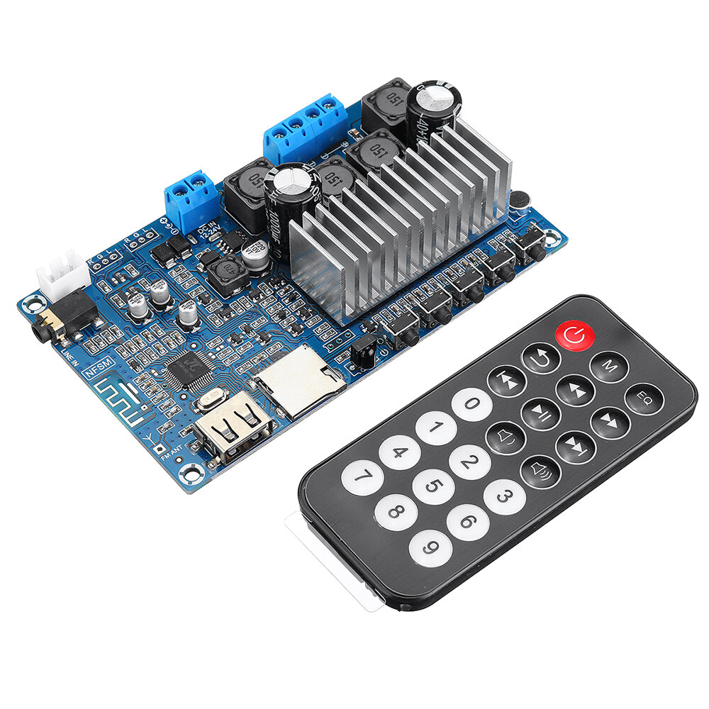 

TPA3116 50Wx2 bluetooth Remote Control Amplifier High Power Dual Channel Digital Amplifier U disk TF Card Decoding Board