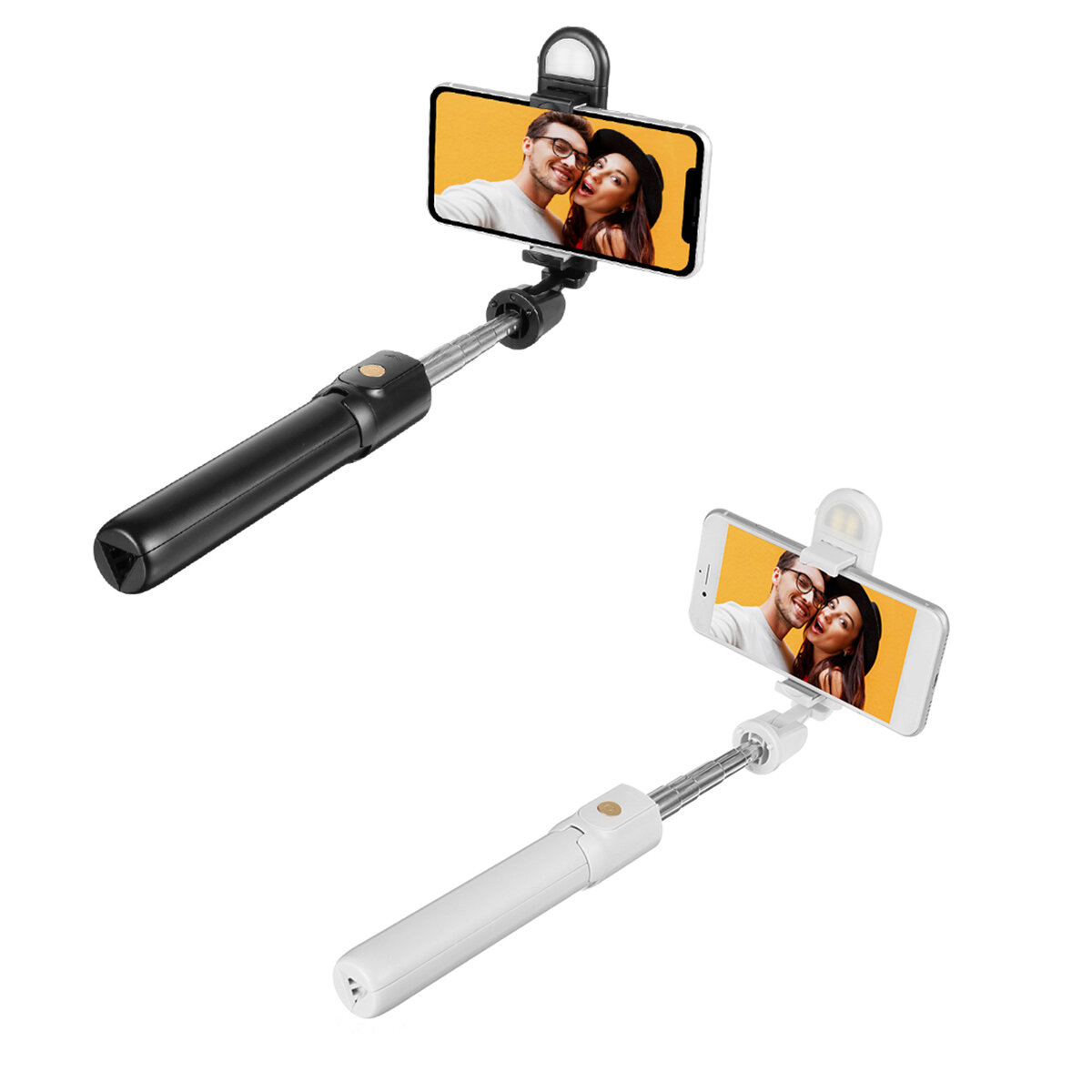 Selfie stick with ring light