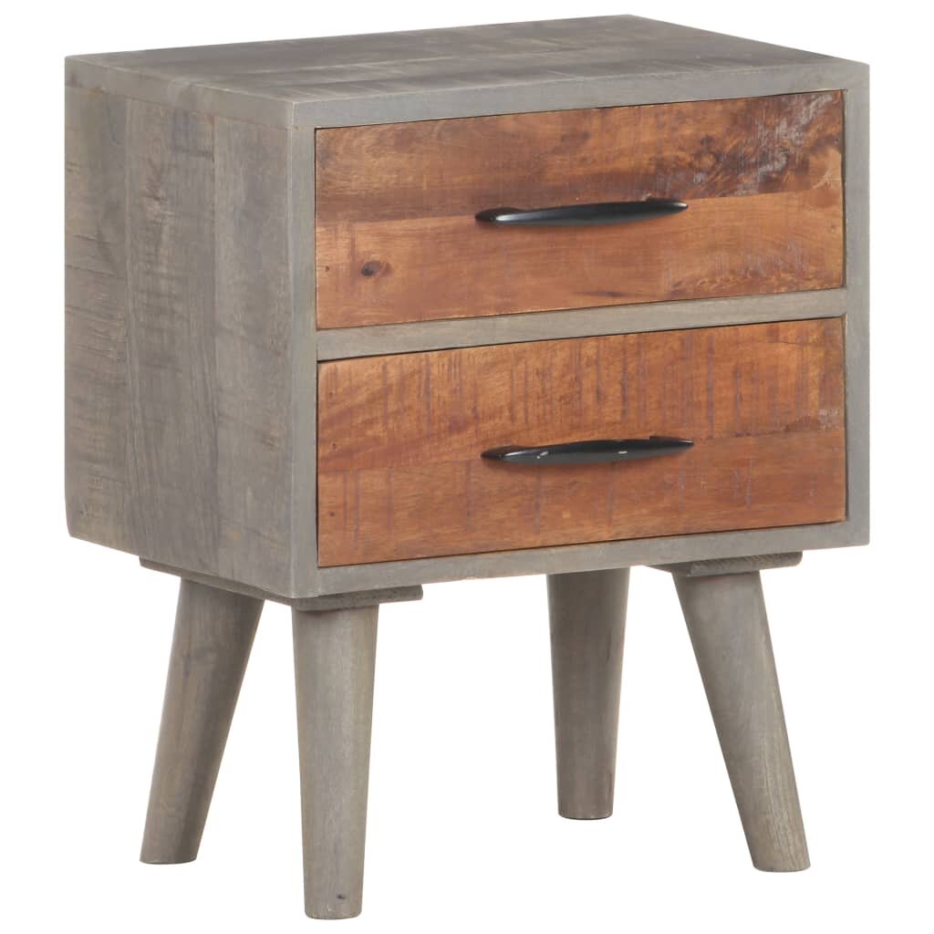 

Bedside Cabinet Gray 15.7"x11.8"x19.7" Solid Rough Mango Wood