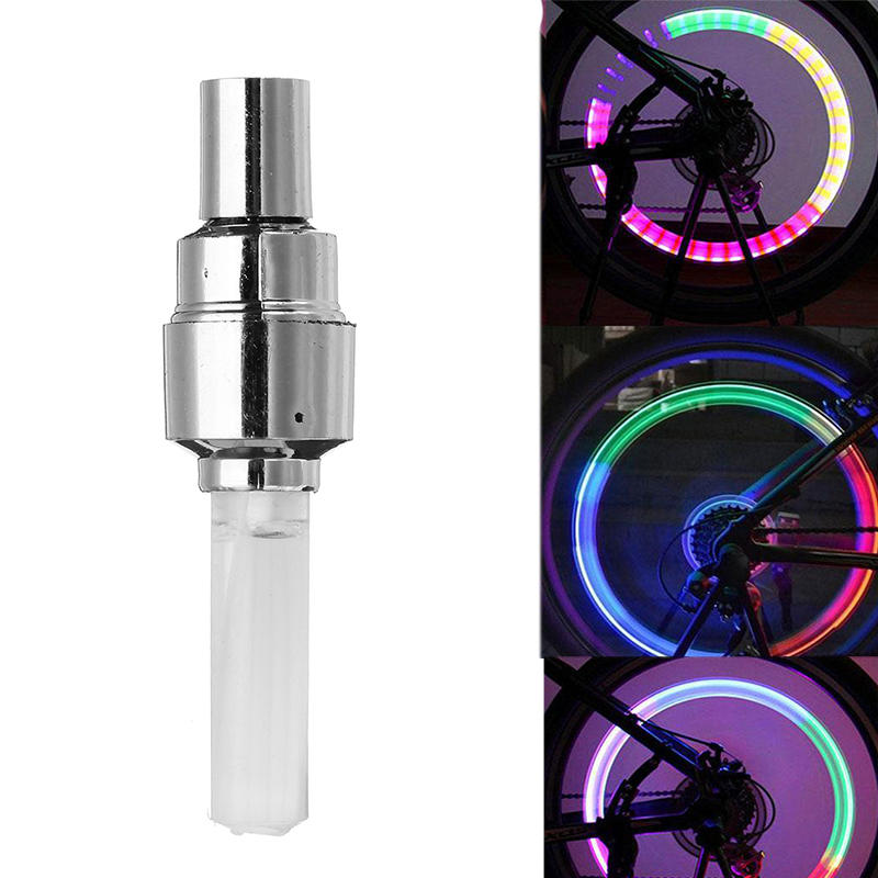 XANES WL04 Vibration Induction Bicycle Wheel Light Nozzle Spoke Light for Schrader Valve Woods Valve