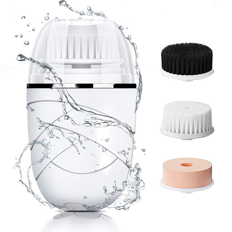 Facial Cleansing Brush Mini Electric Facial Brush Exfoliating Blackhead Removal Waterproof 3 in 1 Fa