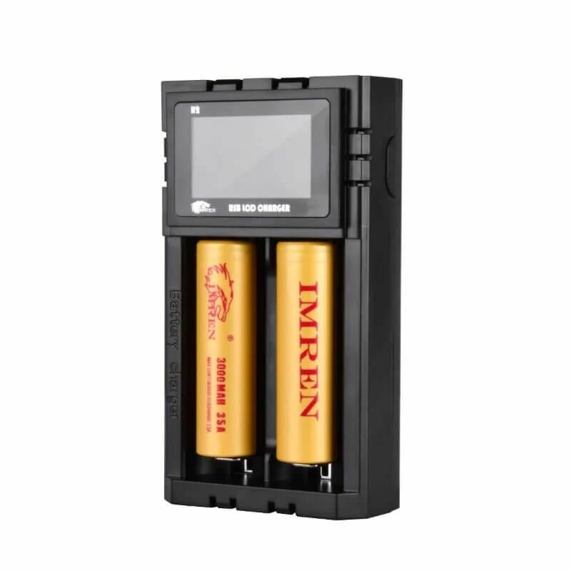[US Direct] H2 Dual-Slot with LCD Screen Display Li-ion Battery Charger Intellegent Fast Charging for 18650 21700 26650