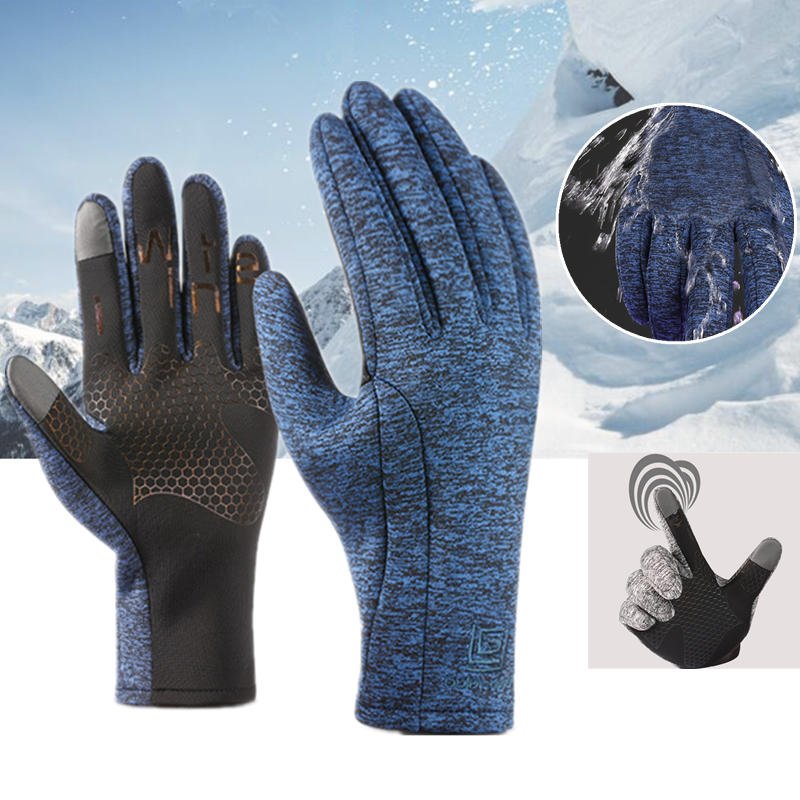 Venda: Luvas unissex de fleece com tela sensível ao toque e antiderrapantes para ciclismo, esqui e esportes ao ar livre, à prova de vento.