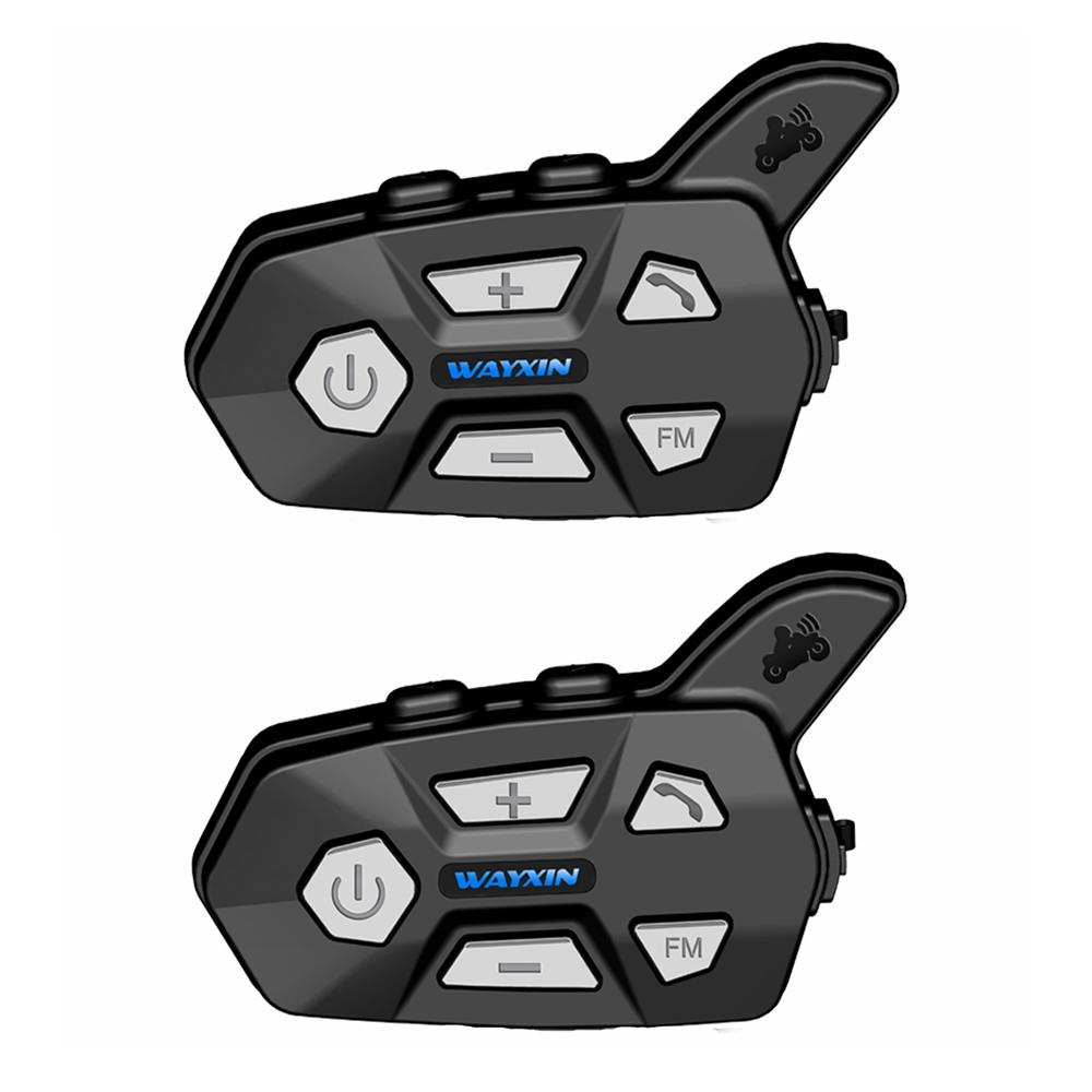 

2PCS WAYXIN 1000M Helmet Headsets bluetooth 2 Riders Intercom For R5 Motorcycle FM Bt Wireless Intercomunicador Interpho